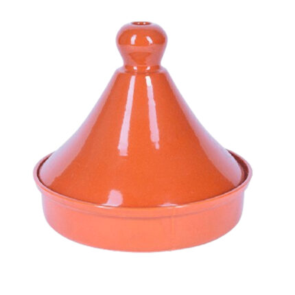 Tajine Marocain tradition rond avec couvercle en Céramique émaillée  "pâte à feu" GM