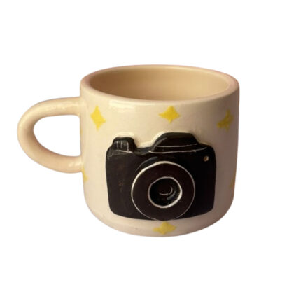 Mugs à café esprit vintage motif : Photographe, en céramique artisanale fait main
