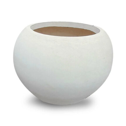 Grand pot à fleurs décoratif haut de gamme design classique forme boule de neige en béton fibré GRC